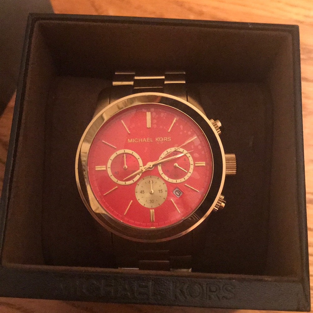 🌟 brand new men’s orange michael kors watch 🌟